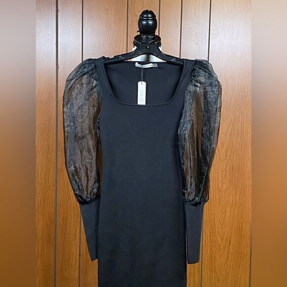 Alice + Olivia Puff Sleeve Knit Minidress size S - Picture 6 of 10